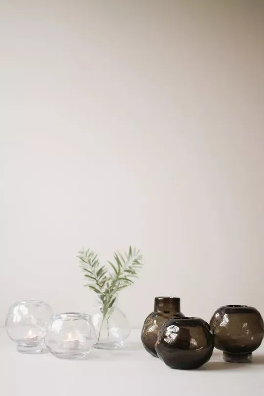 Bunch Mini Vase aus Glas Transparent 12 cm Dekoration-Verdancia