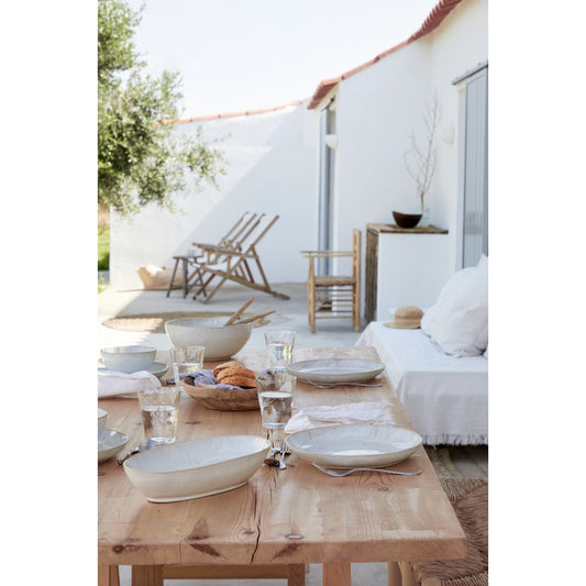 EIVISSA Kaffee und Teetasse aus Steingut 440ml in elegantem Weiß-Verdancia