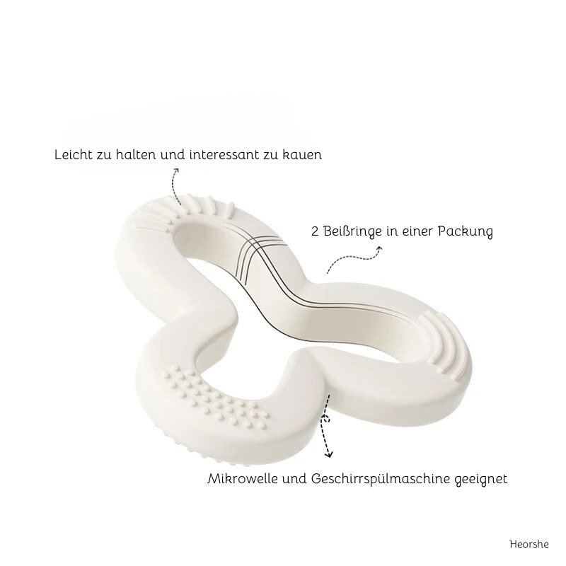 Sanfter Kleeblatt Beißring für schmerzende Babyzähnchen