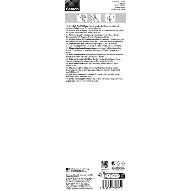 Extra weiche selbsthaftende Filzpads in beige zum Möbel und Oberflächenschutz-Altruan