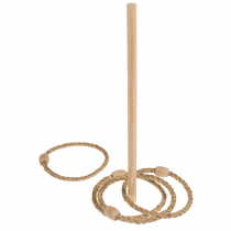 Spaßiges Ringwurf Spiel mit Holzstange und 4 Ringen