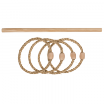 Spaßiges Ringwurf Spiel mit Holzstange und 4 Ringen