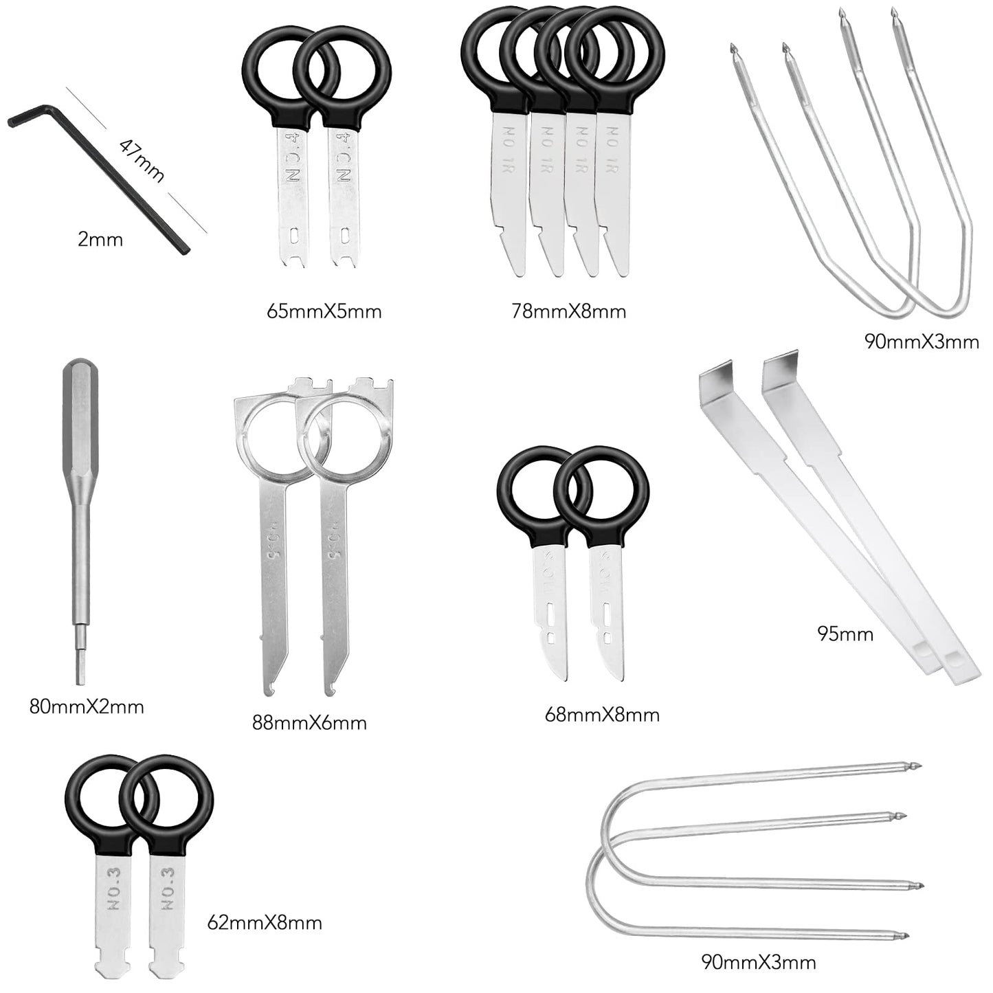 Universal Autoradio Ausbauwerkzeug Set 20 Teile fuer KFZ Radiosys