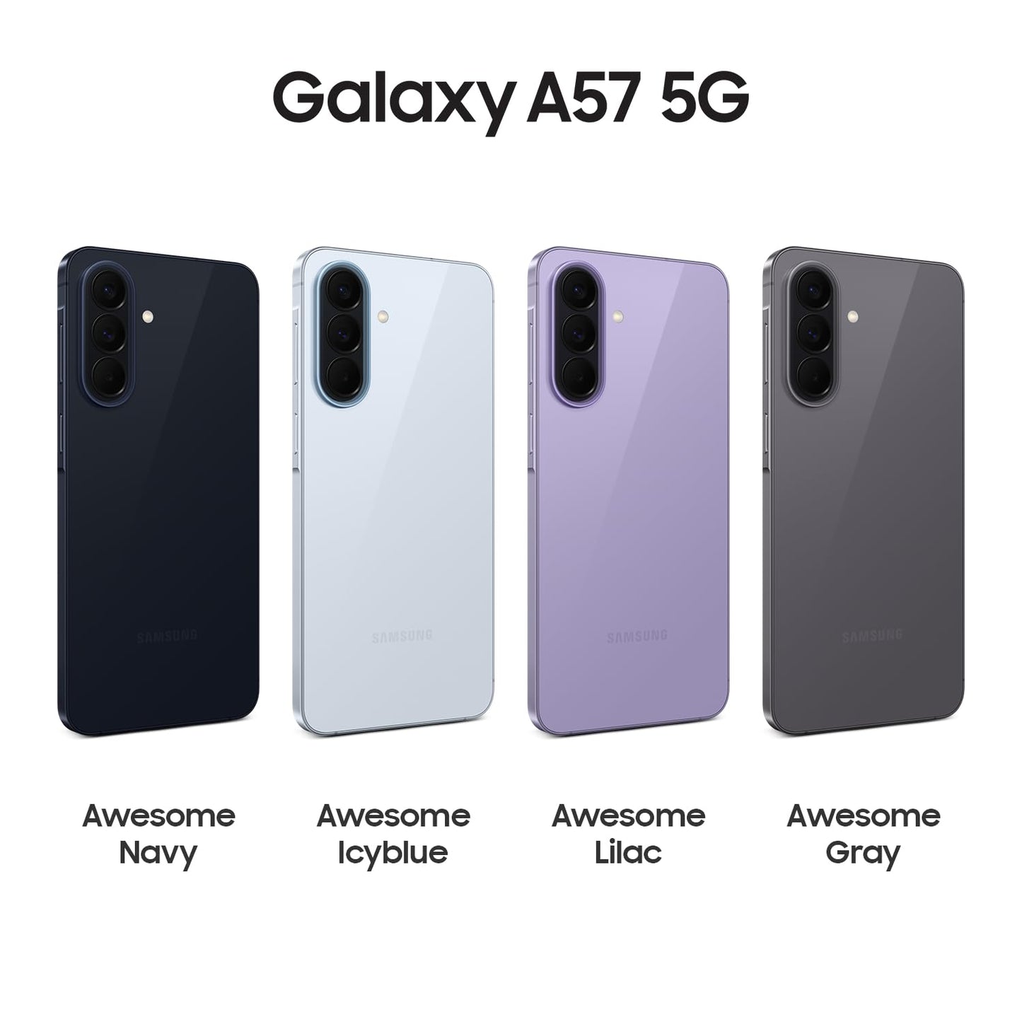 Samsung Galaxy A57 5G, Schlankes AI-Smartphone, Awesome Intelligence, 256 GB Speicherplatz, 50 MP Weitwinkel-Kamera, Bis zu 2 Tage Akkulaufzeit, IP68, Awesome Gray, 2,5 Jahre Herstellergarantie