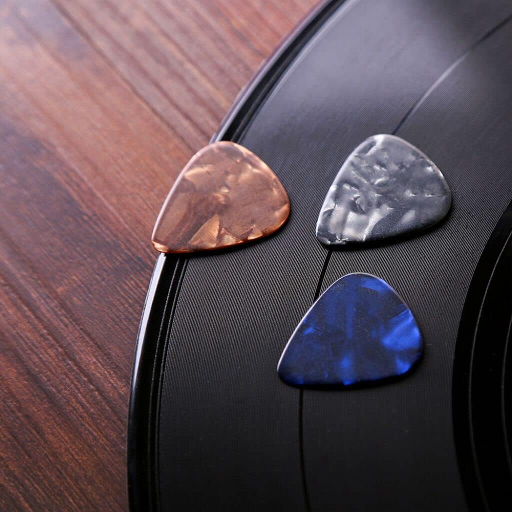 24er Set Zelluloid Plektren Verschiedene Stärken für Gitarre Ukulele Bass-Picko