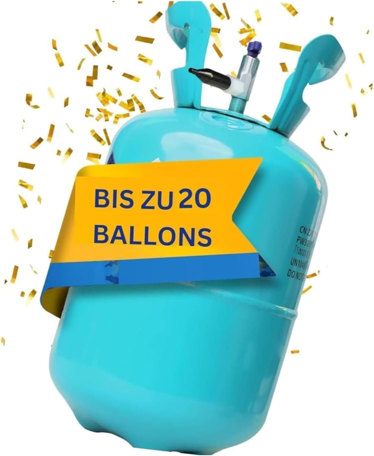 Ballongas [für 20 Luftballons]– Helium Balloon Gas für bis zu [20 Luftballons] – Ballongas - Helium Gasflasche klein inkl. STAHLMANN ® Informationsblatt