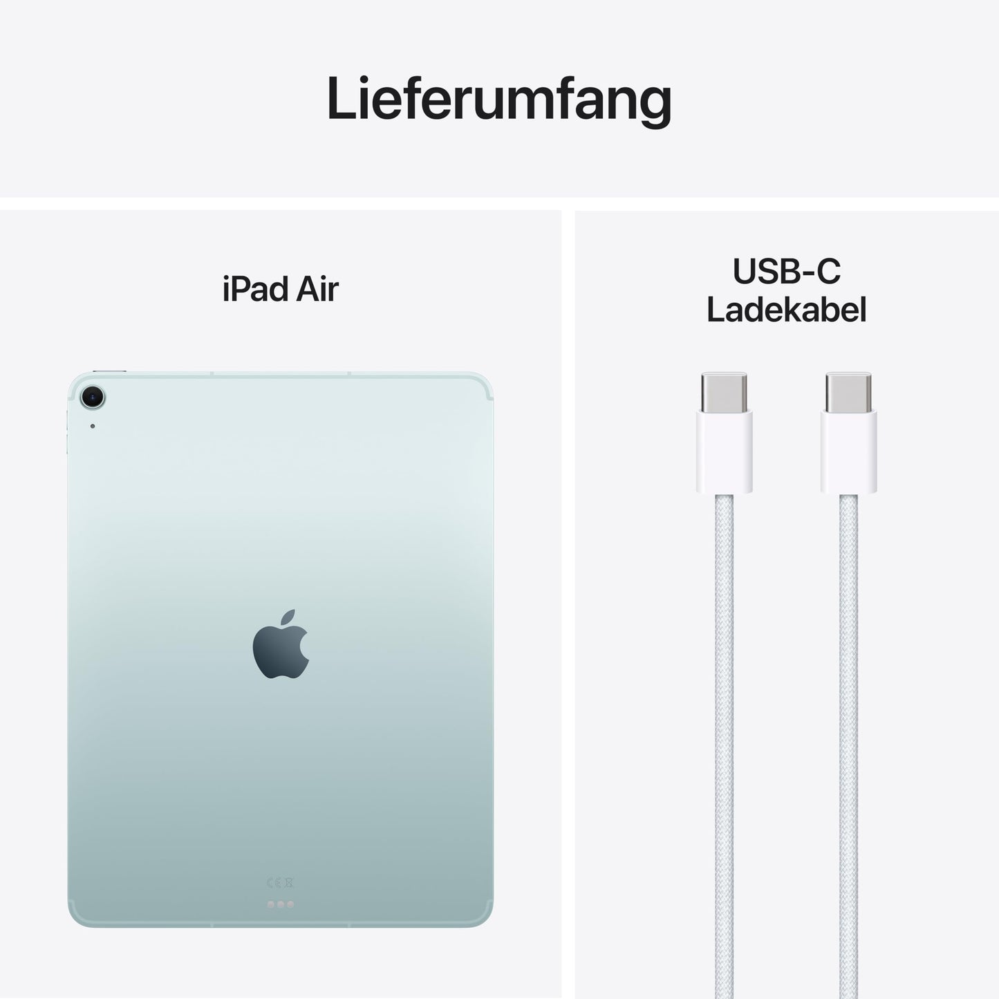 Apple iPad Air 13" mit M3 Chip: Apple Intelligence, Liquid Retina Display, 128 GB, 12 MP Frontkamera/Rückkamera, WLAN 6E + 5G Mobilfunk, Touch ID, Batterie für den ganzen Tag – Blau