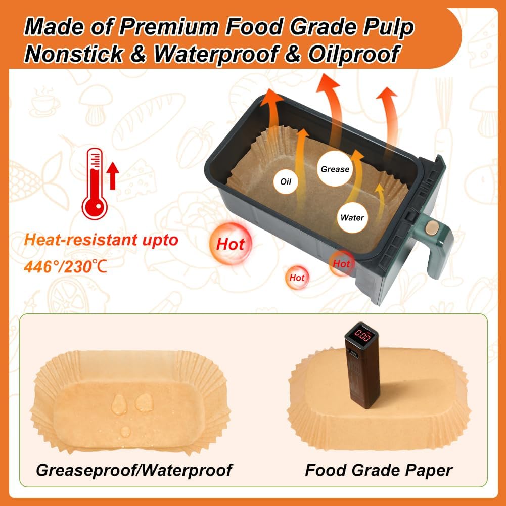Praktische Backpapier Einlagen für Heißluftfritteuse 100 Stück