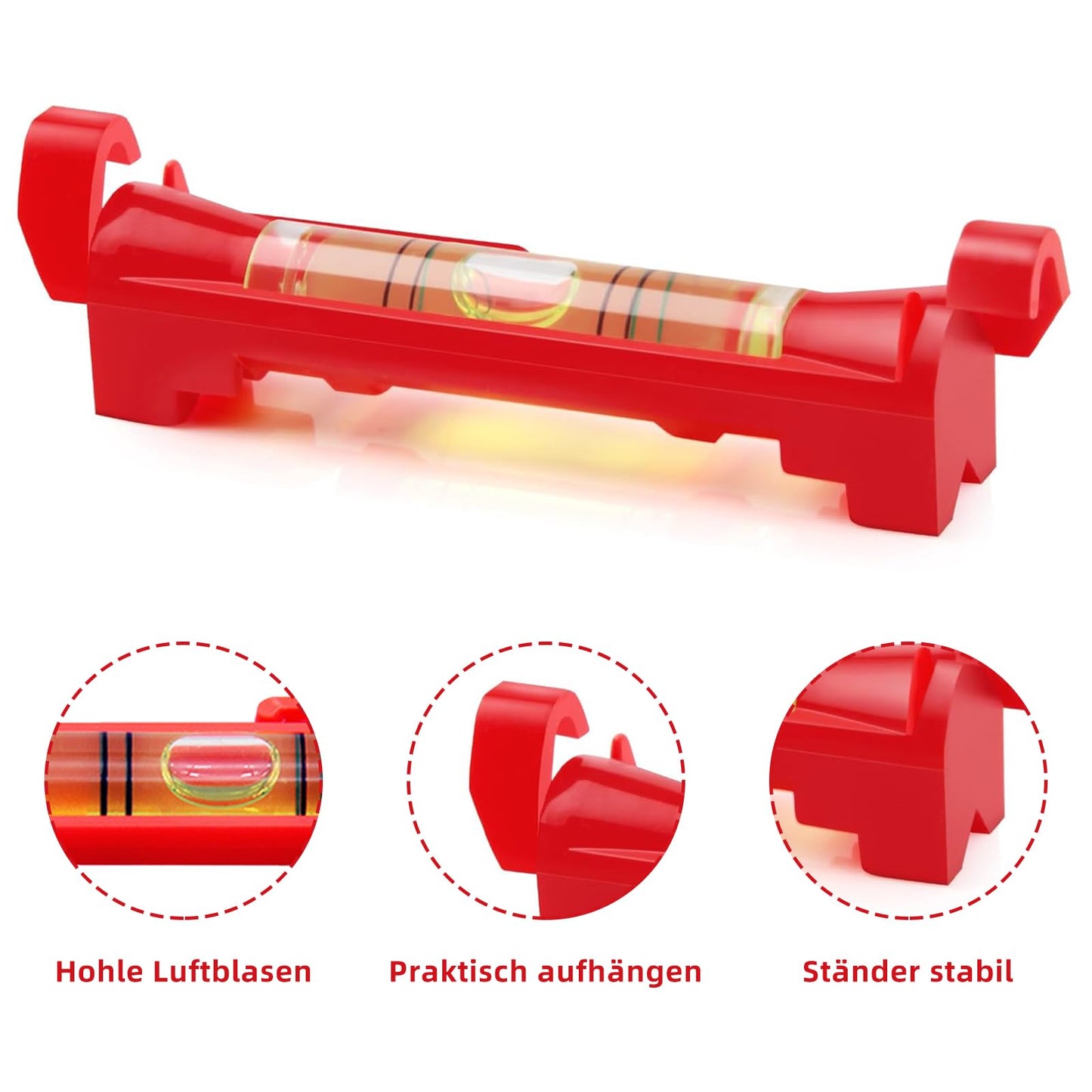 Schnurwasserwaage Set 10 Stück Rot Mini Wasserwaage Profi Werkzeug