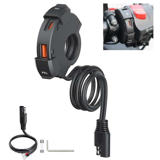 USB C Steckdose 12V Motorrad Ladegerät 48W Wasserdicht IP65