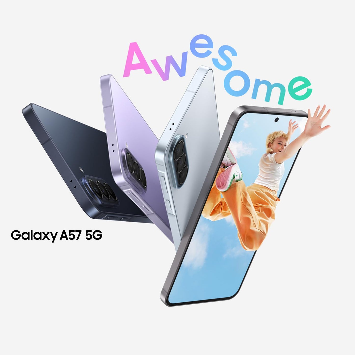 Samsung Galaxy A57 5G, Schlankes AI-Smartphone, Awesome Intelligence, 256 GB Speicherplatz, 50 MP Weitwinkel-Kamera, Bis zu 2 Tage Akkulaufzeit, IP68, Awesome Gray, 2,5 Jahre Herstellergarantie