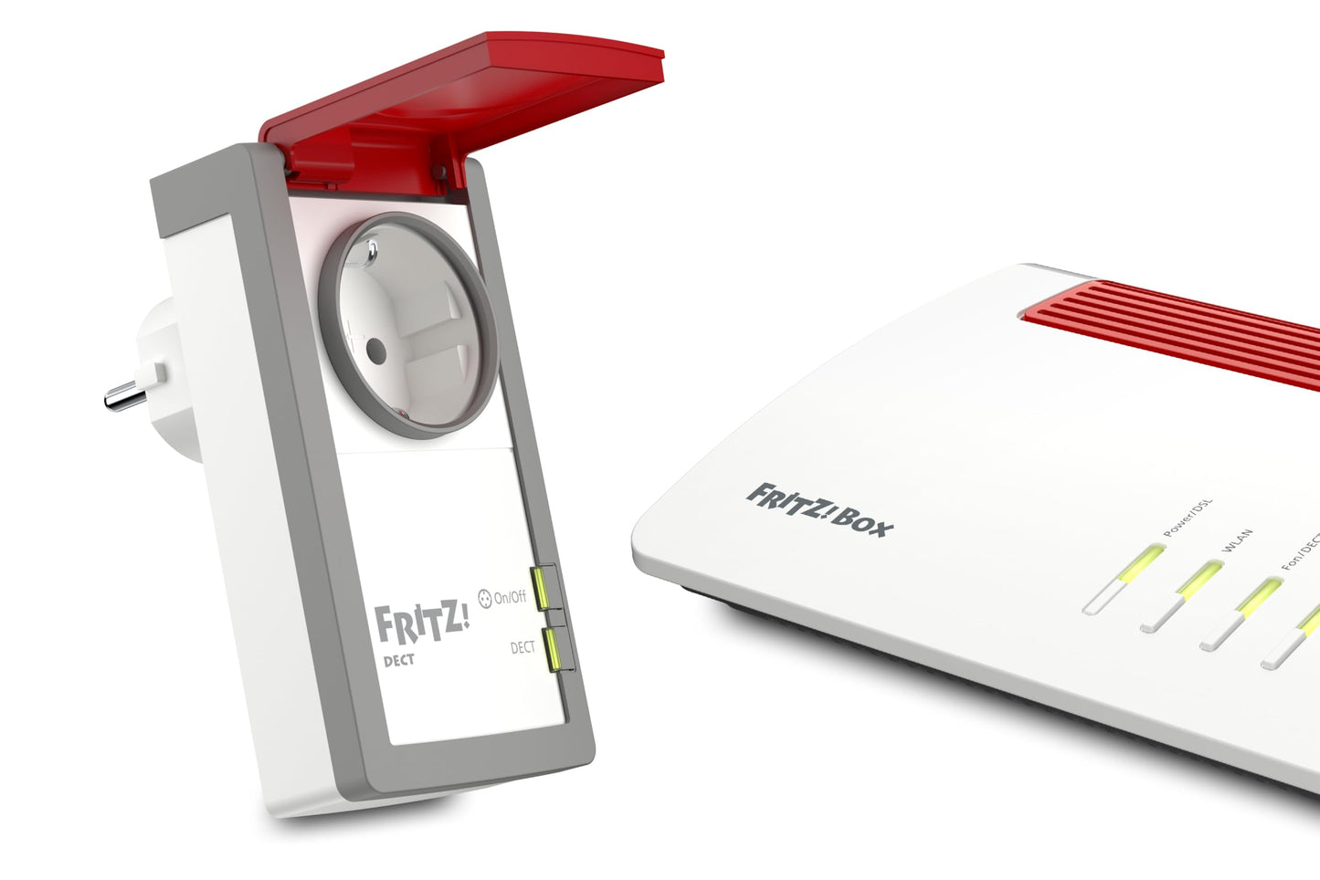 FRITZ!DECT 210 (Intelligente Steckdose für Smart Home, steuerbar zum Energie sparen, mit Spritzwasserschutz (IP 44) für Einsatz im Außenbereich)