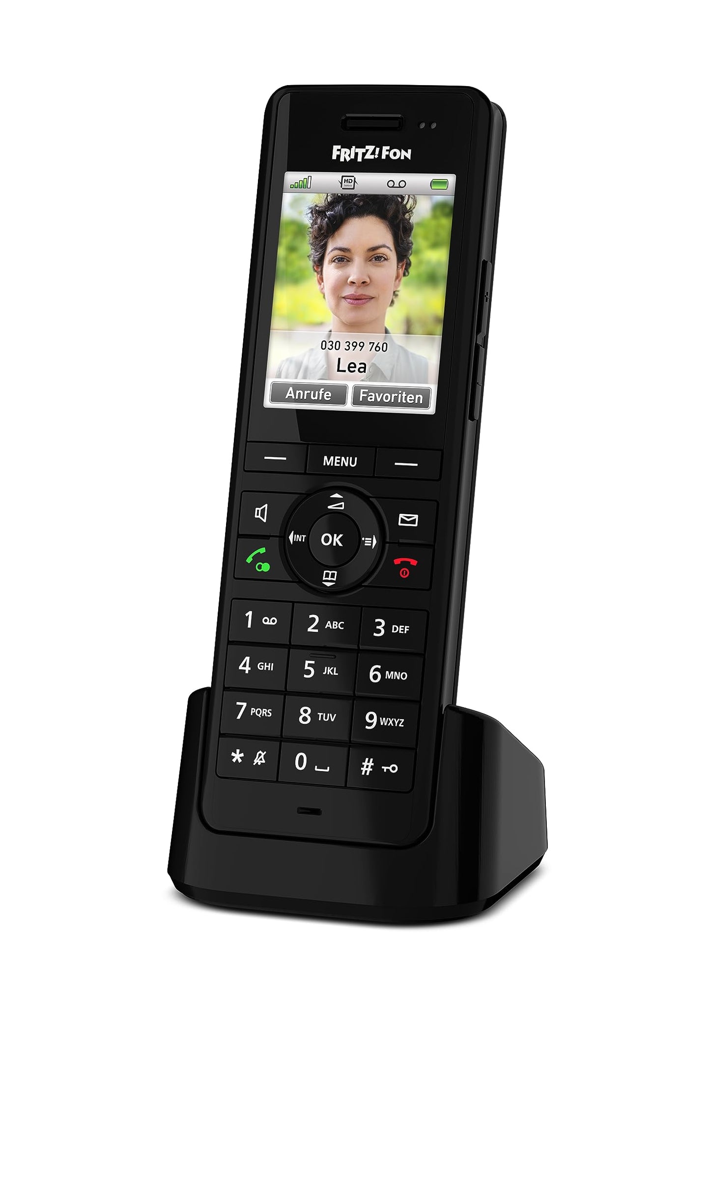 FRITZ!Fon X6 Black DECT-Komforttelefon (hochwertiges Farbdisplay, HD-Telefonie, Full-Duplex-Freisprechen, Steuerung FRITZ!Box-Funktionen), schwarz, deutschsprachige Version