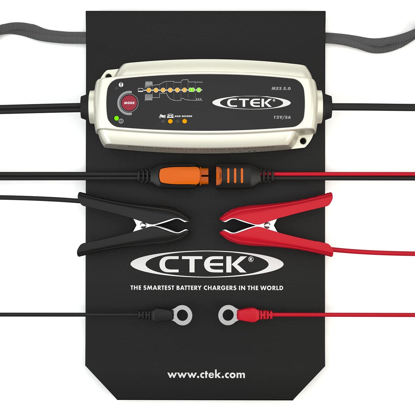 CTEK MXS 5.0, Batterieladegerät 12V, Temperaturkompensation, Intelligentes Ladegerät Autobatterie, Ladegerät Auto Und Motorrad, Batteriepfleger Mit Rekonditionierungsmodus Und AGM-Option