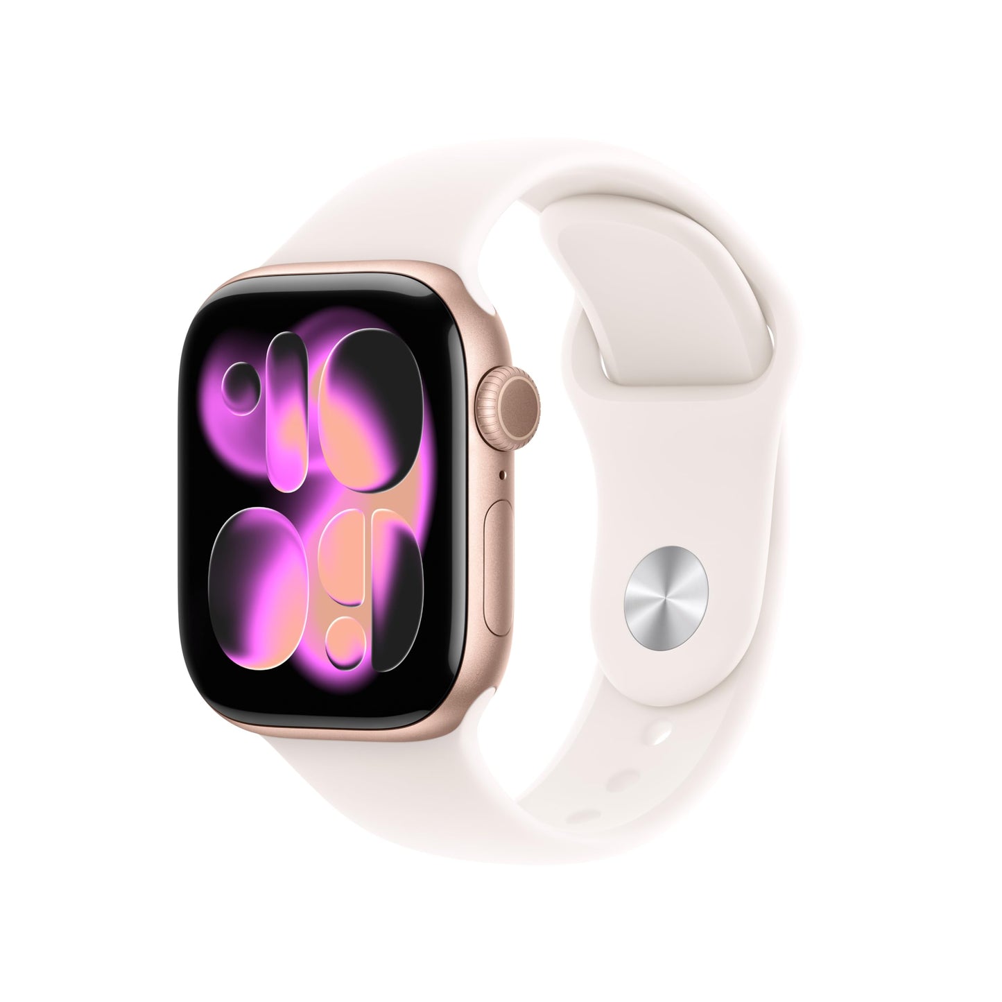 Apple Watch Series 11 GPS + Cellular 42 mm Smartwatch mit Aluminiumgehäuse in Roségold und Sportarmband in Blassrosa (S/M), Schlafindex, Fitnesstracker, Gesundheitsüberwachung, Always-On Display
