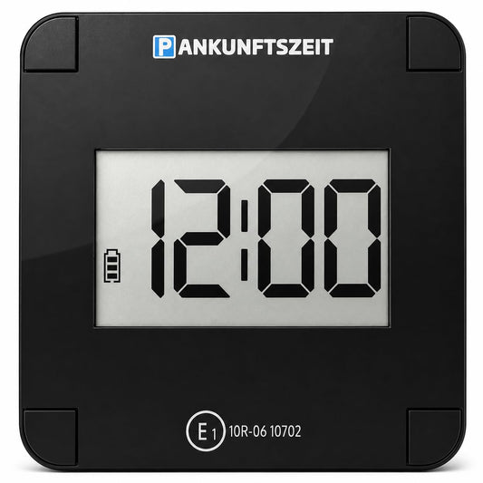 parkzeit - Elektronische Parkscheibe: AA-Batterie mit 4 Jahren Batterielaufzeit. KBA-zugelassen, legal in ganz Deutschland. Abnehmbare Einheit für Batteriewechsel und Einstellungen.