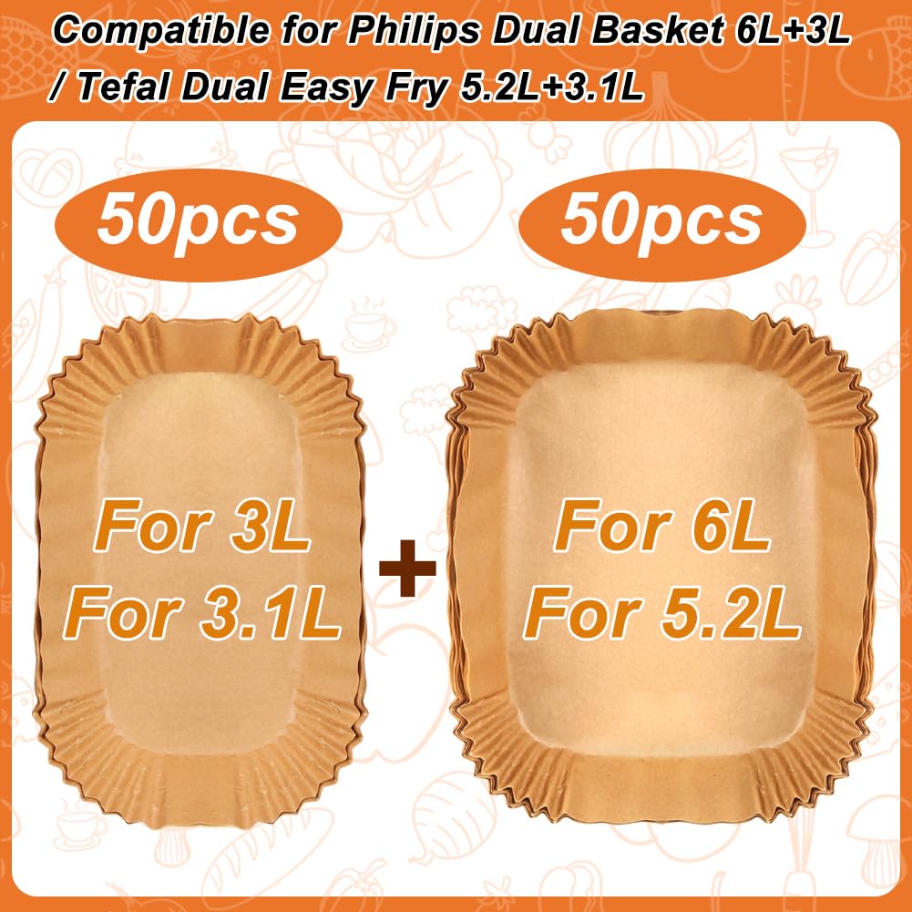 Praktische Backpapier Einlagen für Heißluftfritteuse 100 Stück