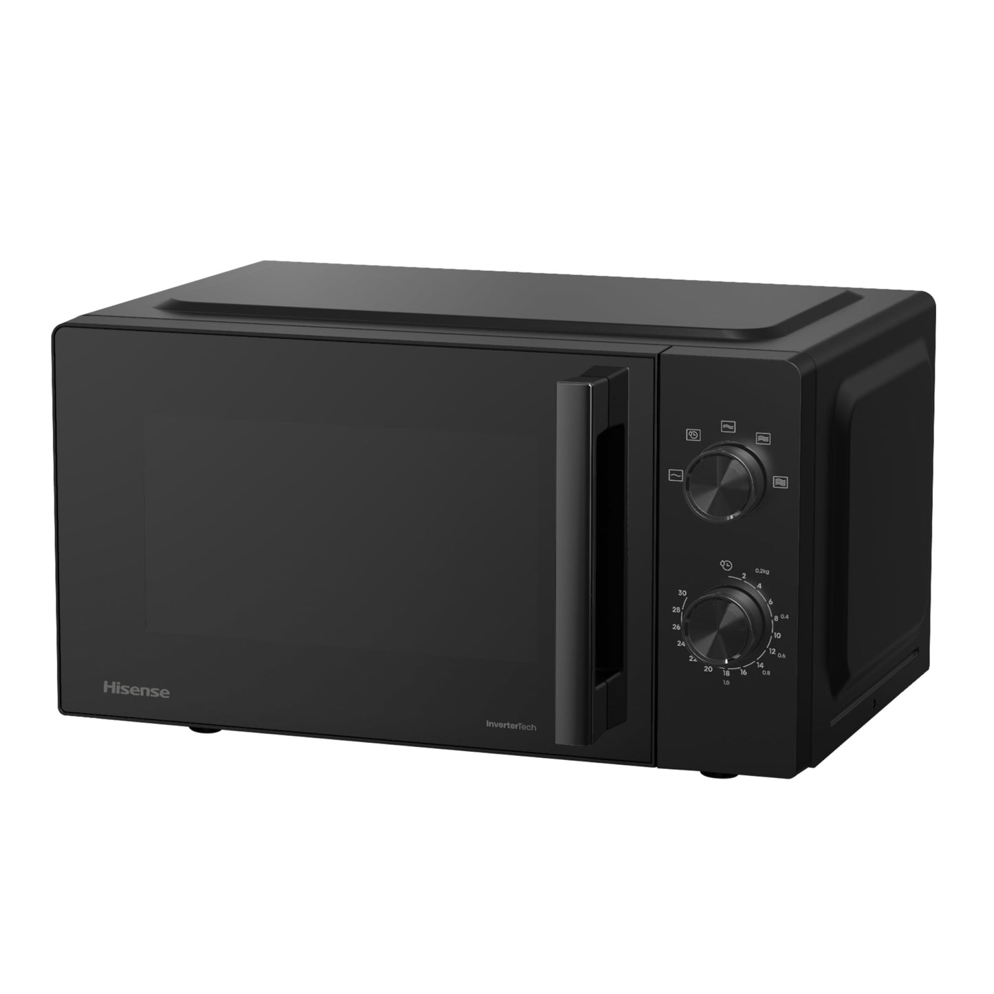 Hisense H20MOBP1HI Mikrowelle /20 L /700W /InverterTech/Keramikbeschichtung/Premium Glas/Maßgeschneidert, Mehrphasiges Kochen/Auftaufunktion/5 Leistungsstufen/Kindersicherung/Schwarz