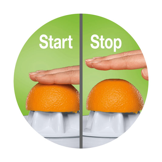 Zitruspresse mit einstellbarem Fruchtfleischanteil und 35 Liter Fassungsvermögen