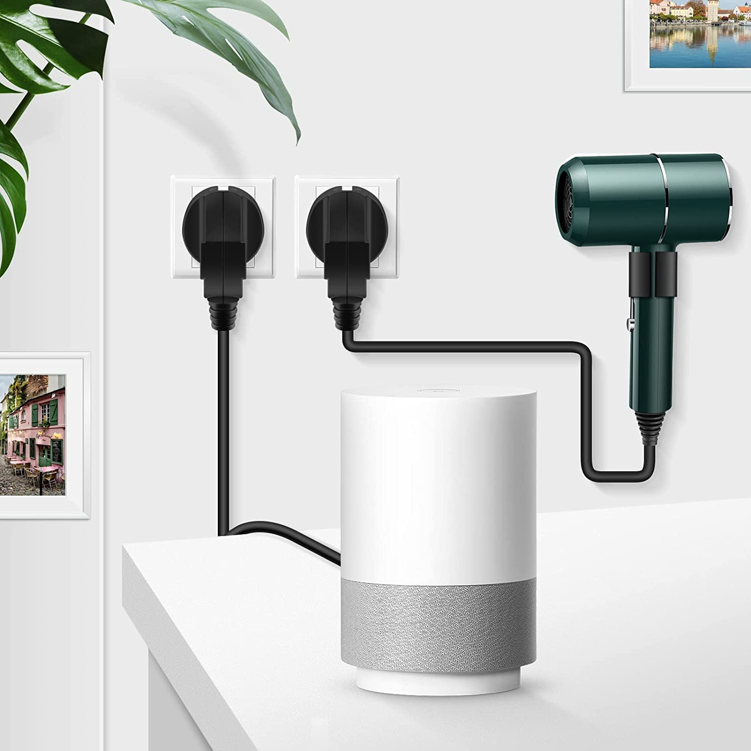 Schuko Stecker Winkelstecker Schutzkontaktstecker 2 Stück Schwarz 250V 16A-PABANCE