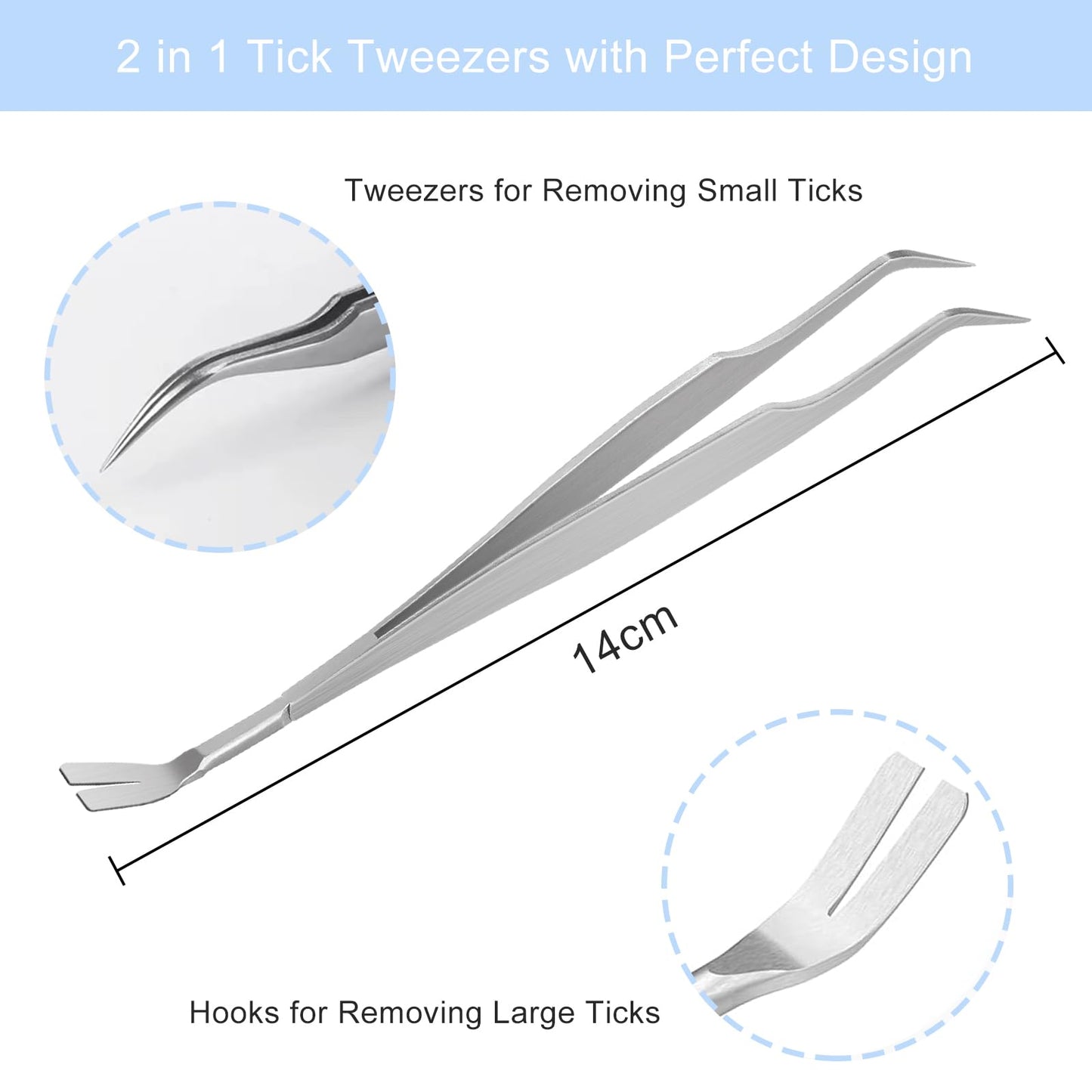 Profi Edelstahl Zeckenzange 2 in 1 sicher und zuverlässig für Hund und Katze-Nutabevr