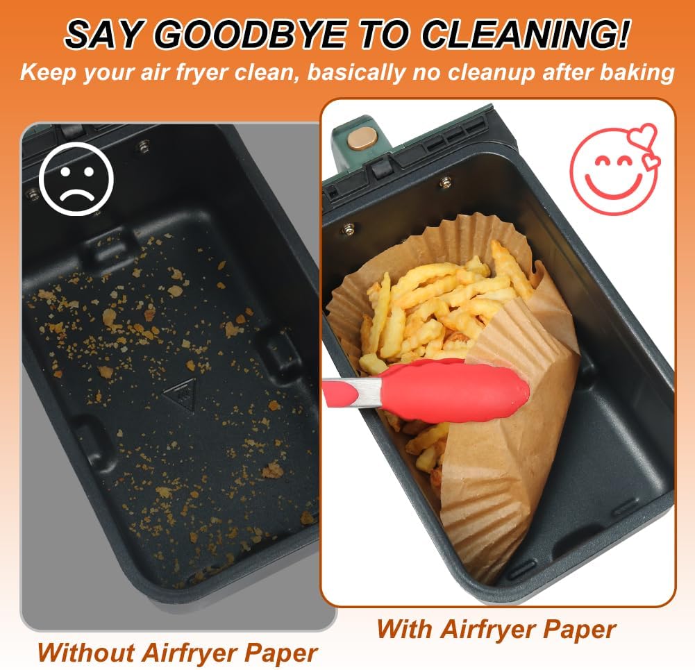 Praktische Backpapier Einlagen für Heißluftfritteuse 100 Stück