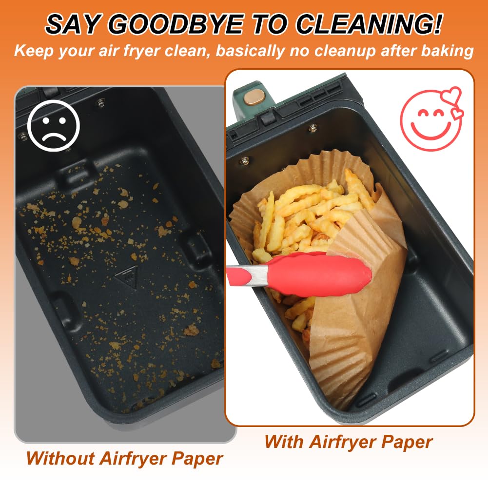 Praktische Backpapier Einlagen für Heißluftfritteuse 100 Stück