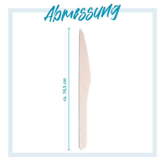 Einwegbesteck Holzmesser 100 Stück umweltfreundlich biologisch abbaubar-GRÄWE