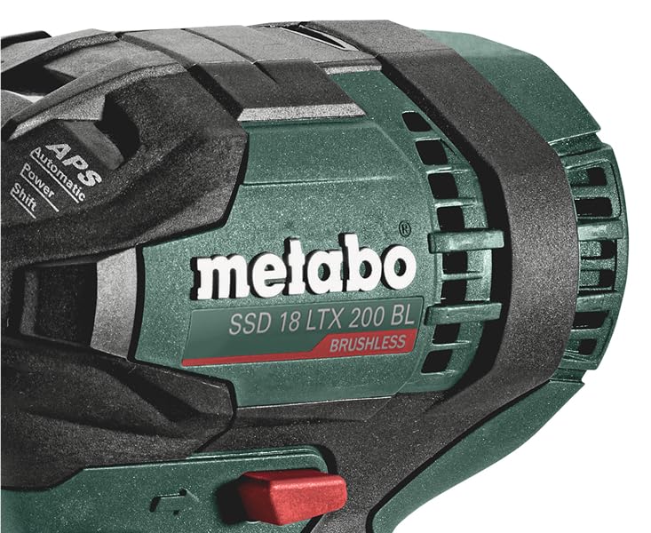 metabo Akku-Schlagschrauber SSD 18 LTX 200 BL - 18 V bürstenlos, CAS, 200 Nm Drehmoment, 1/4" Innensechskant, 2.900 /min Drehzahl, 12 Stufen - Kompakt & leistungsstark - Inkl. Gürtelhaken und metaBOX