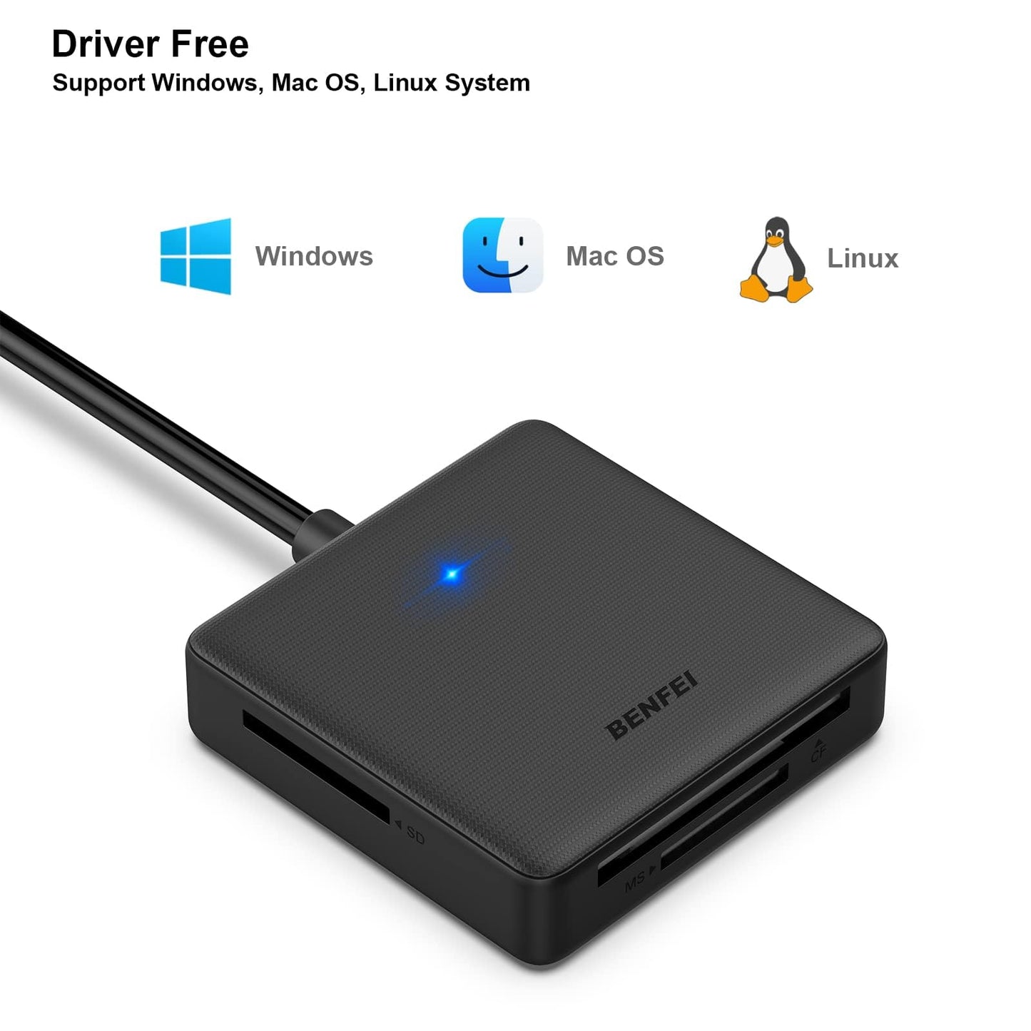 Multifunktionaler 4 in 1 USB C Kartenleser Adapter