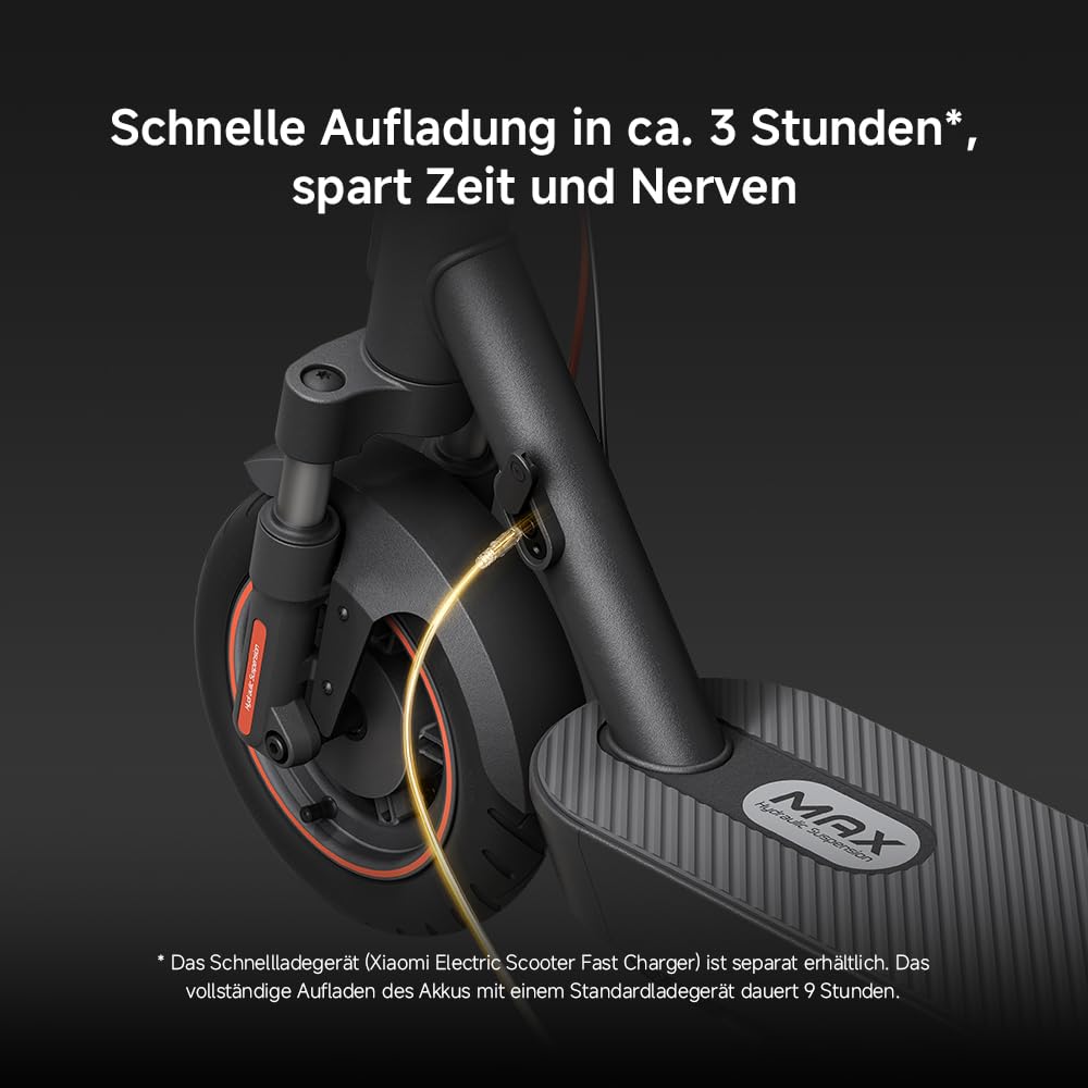 Xiaomi 5 Max E-Scooter mit Straßenzulassung (max. 20km/h, bis zu 60km Reichweite & 22% Steigung, Federung vorne & hinten, 10" Luftreifen, Blinker, Dual-Bremssystem, Traktionskontroll-System, App)
