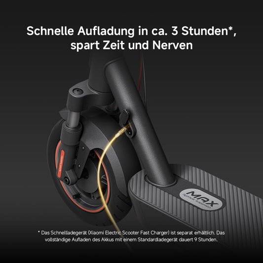 Xiaomi 5 Max E-Scooter mit Straßenzulassung (max. 20km/h, bis zu 60km Reichweite & 22% Steigung, Federung vorne & hinten, 10" Luftreifen, Blinker, Dual-Bremssystem, Traktionskontroll-System, App)