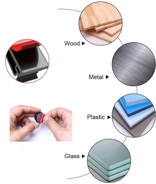 Kabelmanagement Set 100 Teile mit Klettband Klemmclips und Halter Schwarz-MiuCo