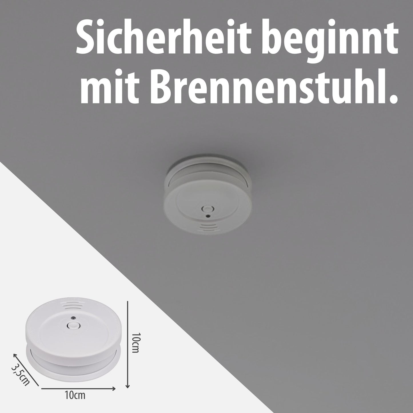 Rauchmelder mit austauschbarer Batterie gepruefte Sicherheit Heim