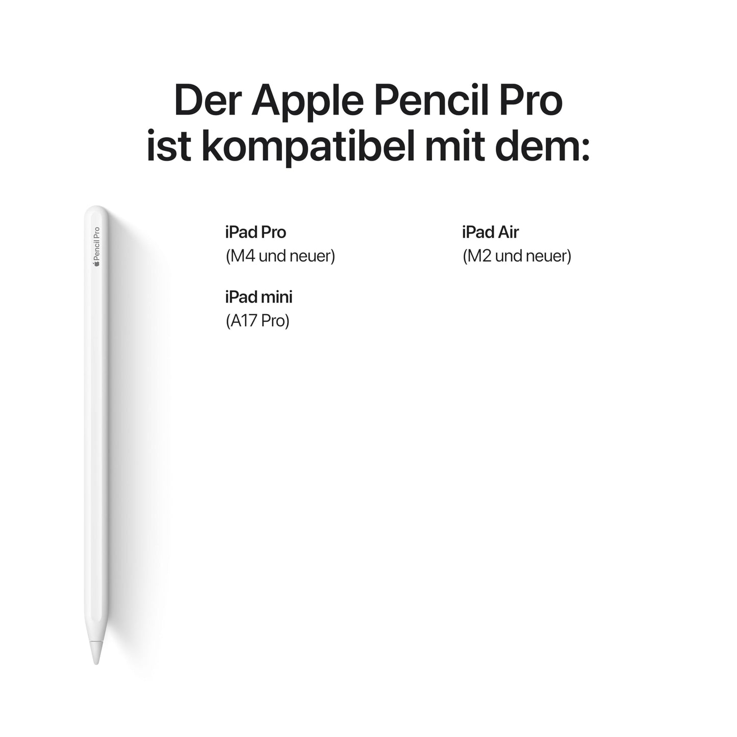 Apple Pencil Pro: Fortschrittliche Tools, pixelgenaue Präzision, Neigungs und Drucksensitivität und branchenführende niedrige Latenz zum Notizenmachen, Zeichnen und um Kunstwerke zu erschaffen
