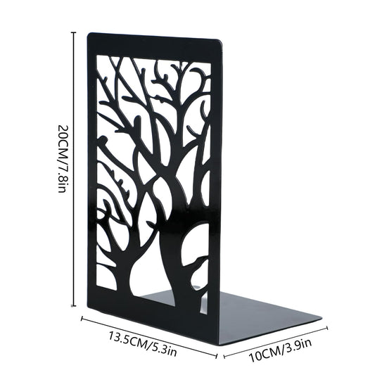 Wenrescry Buchstützen 4 Stück Baumförmiges Design Rutschfest Schwarz-wenrescry