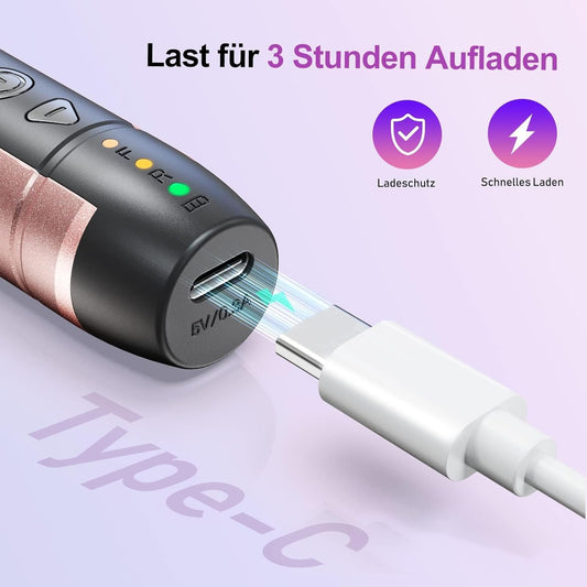 COSLUS C20 Kabellos Tragbar Nagelfräser, 11 in 1 Profi Maniküre und Pediküreset, Nagelfeile für Gelnägel und Acrylnägel, Nagelformen, Entfernen von Hornhaut