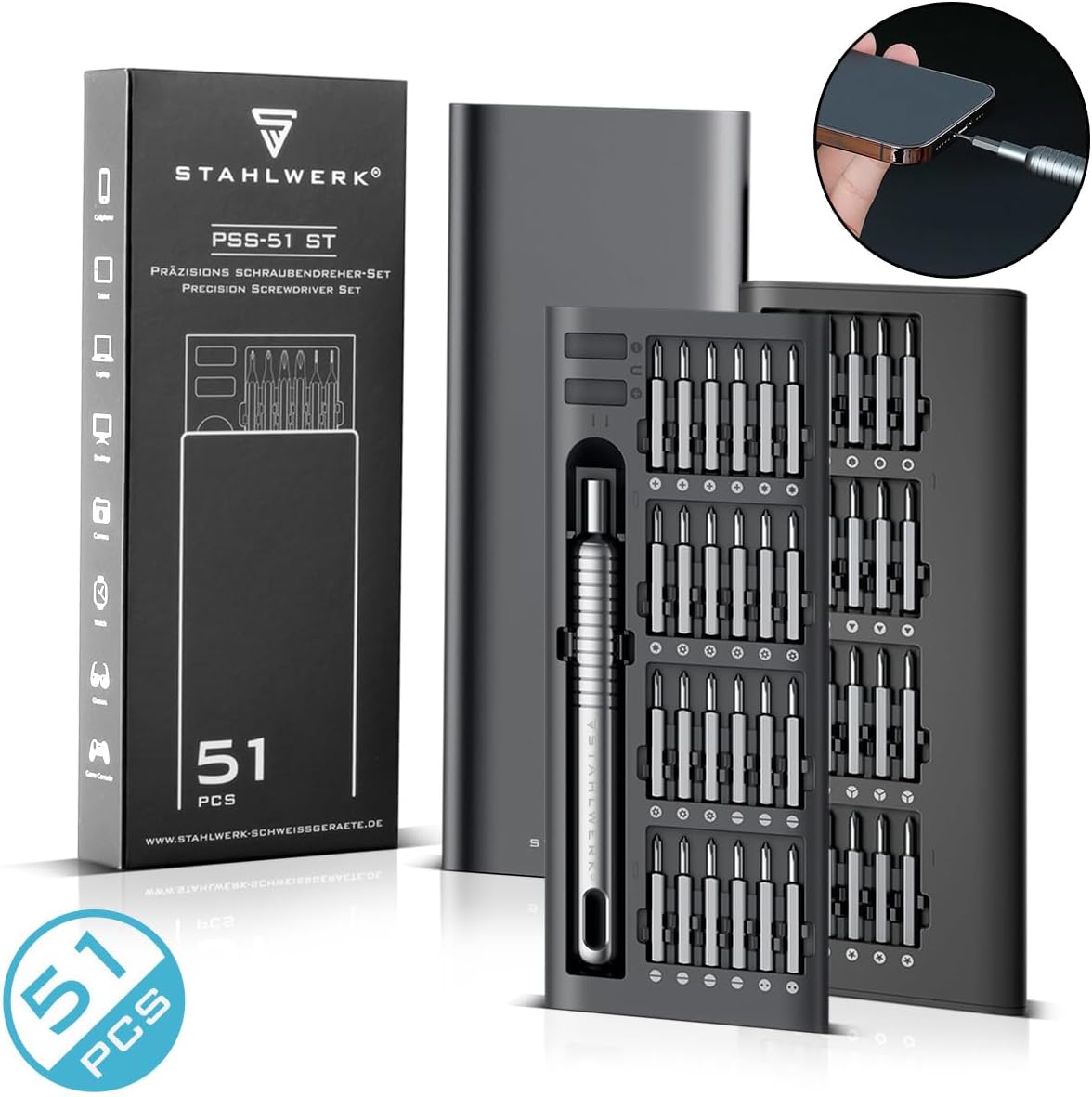 Präzisions Schraubendreher Set 51 teilig für Feinmechanik