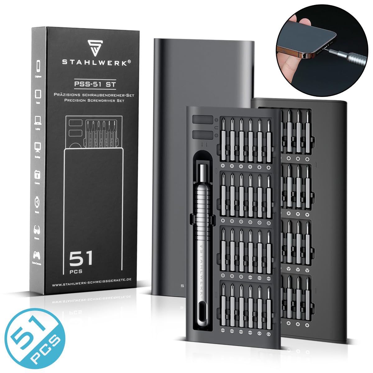 Präzisions Schraubendreher Set 51 teilig für Feinmechanik