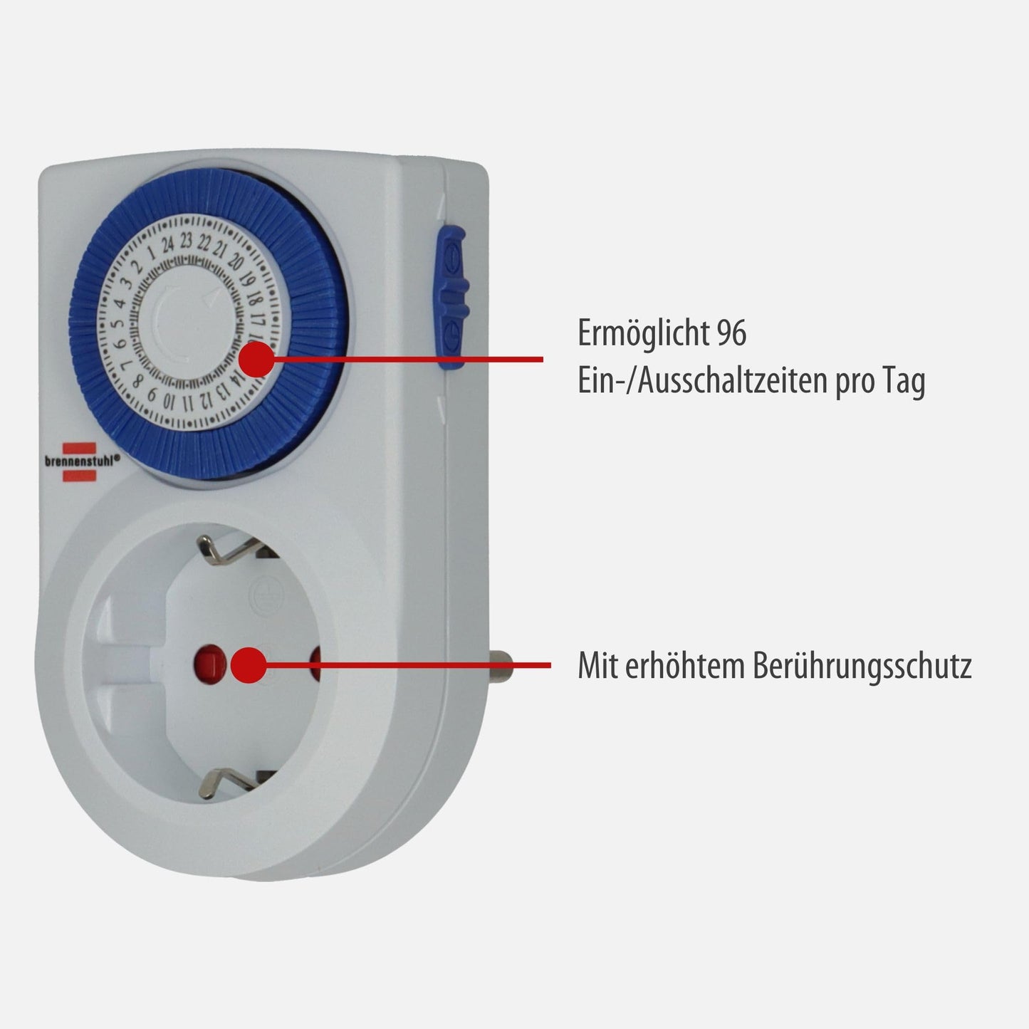 Brennenstuhl mechanische Zeitschaltuhr MMZ 20 mit Berührungsschutz