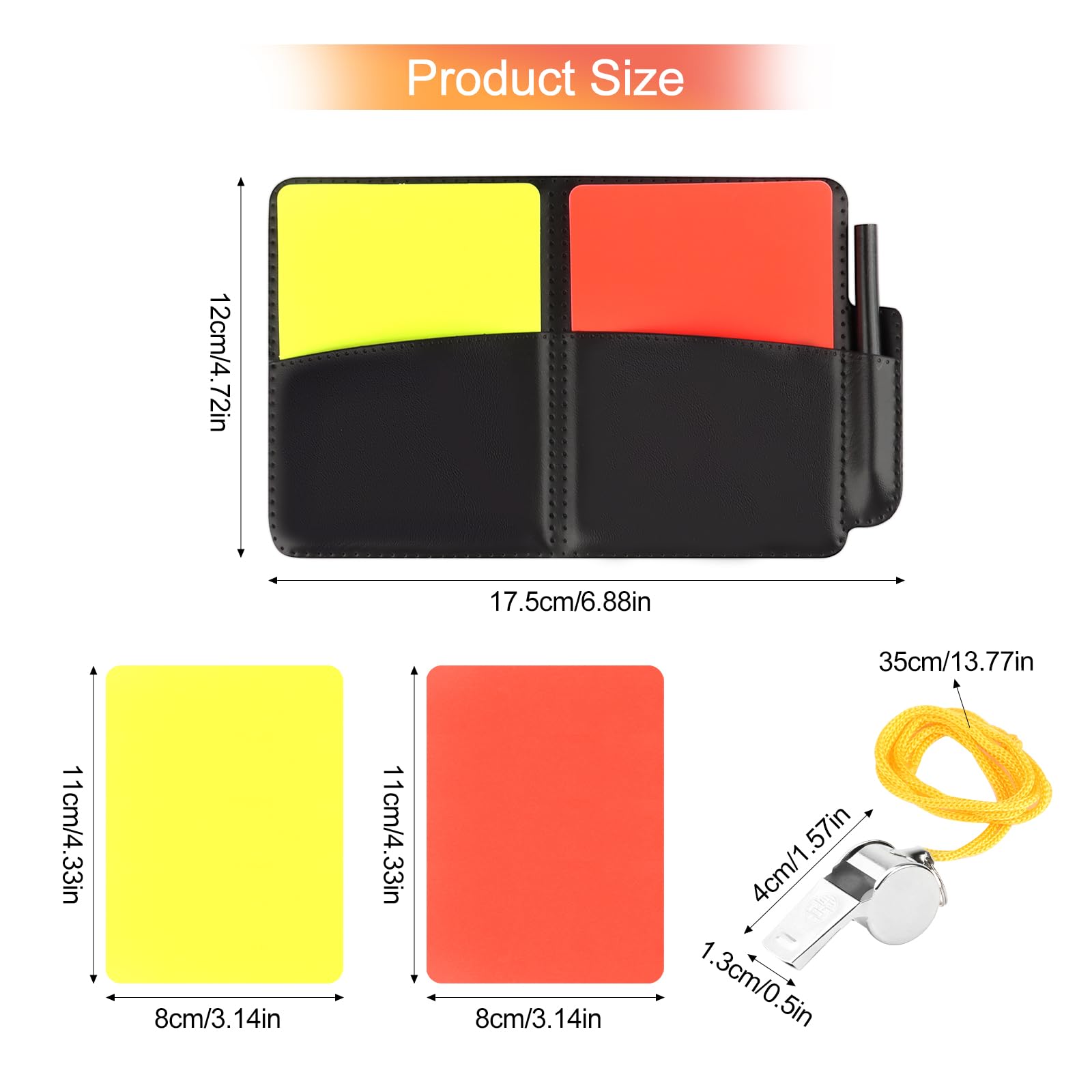 Fußball Schiedsrichter Set mit Karten Pfeifen Tasche und Spielberichtsbogen-KEWUZY