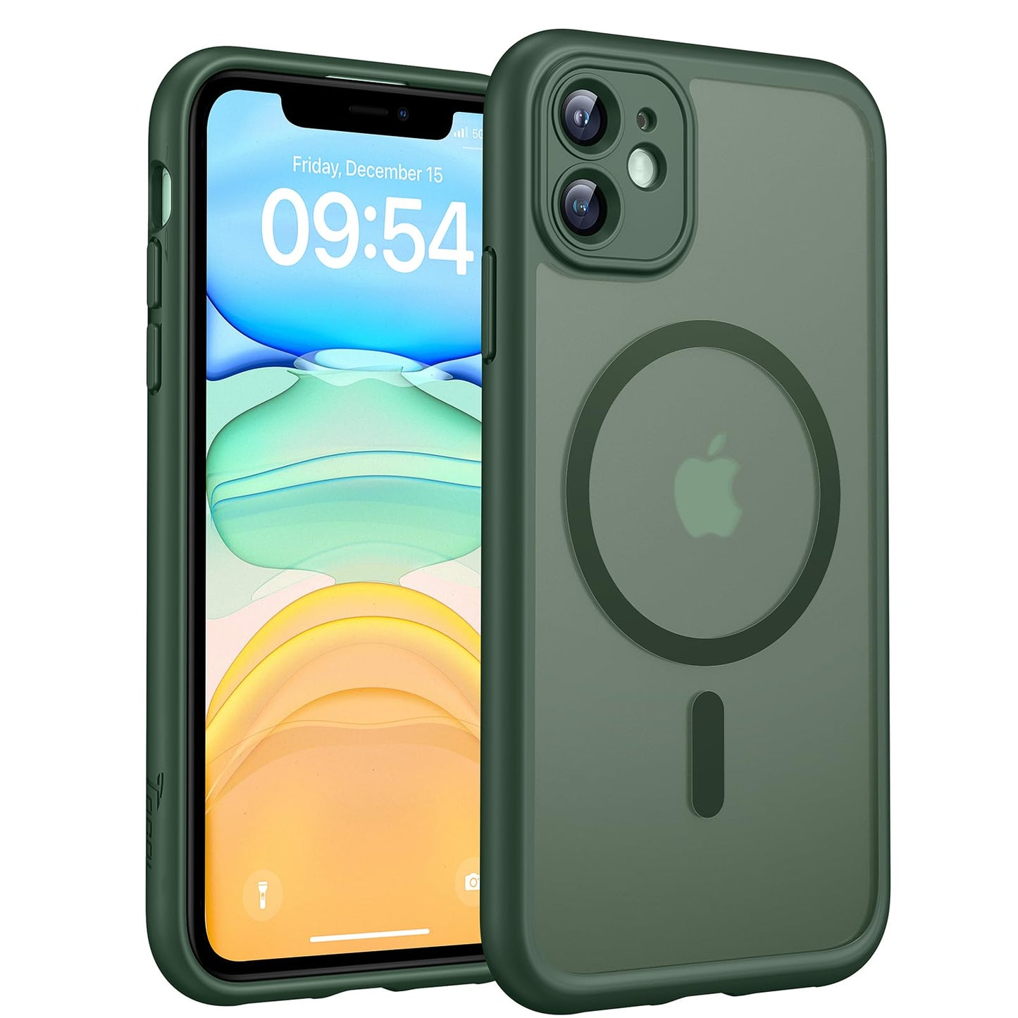 TOCOL für iPhone 11 Hülle für Magsafe, Vollständiger Kameraschutz Stoßfest Kratzfest Transluzente Rückseite Magnetisch Handyhülle für iPhone 11 Case, Alpengrün