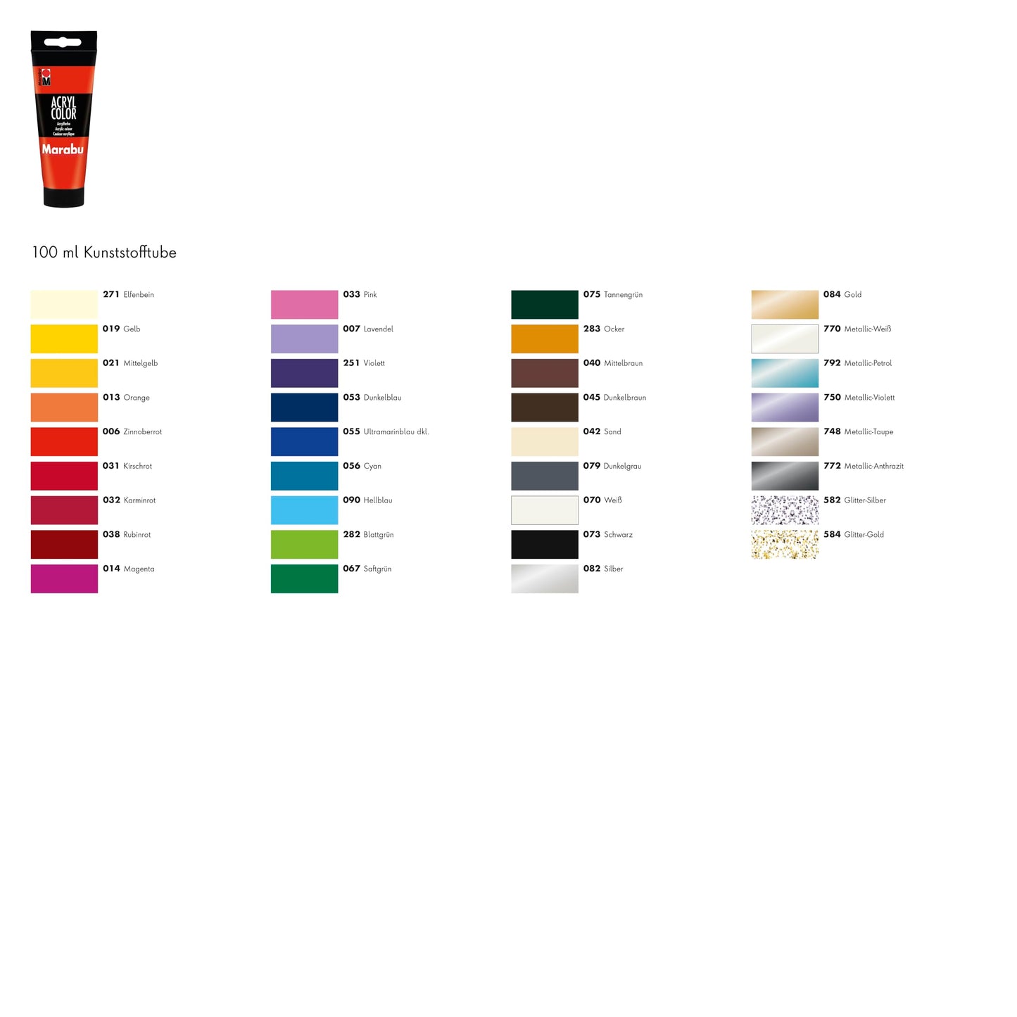 Marabu 12010050053 - Acryl Color dunkelblau 100 ml, cremige Acrylfarbe auf Wasserbasis, schnell trocknend, lichtecht, wasserfest, zum Auftragen mit Pinsel und Schwamm auf Leinwand, Papier und Holz
