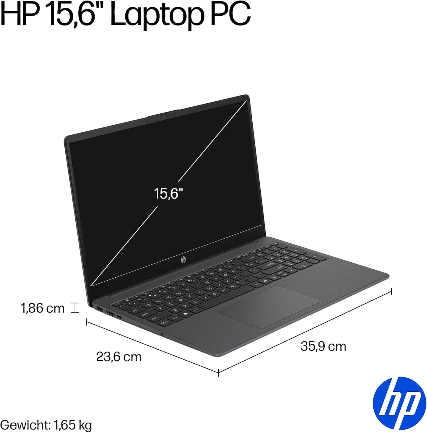 HP 15,6" Laptop – Intel Core 5, 16GB RAM, 512GB SSD