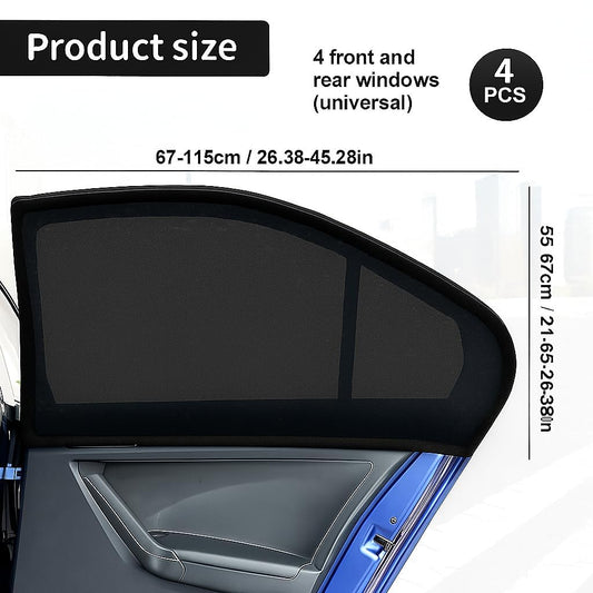 4 Stück Fliegengitter Autofenster, Autofenster Moskitonetze, Seitenfenster Netze, Elastizitä Sonnenblende Auto Netz, Auto Netz Sonnenschutz, Fenster Schatten, für Van, SUV