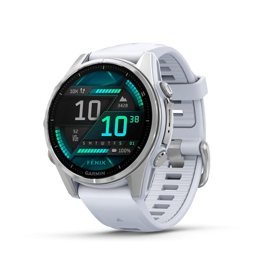 Garmin fēnix 8 43mm – Multisport-Smartwatch, 1,3" AMOLED Touch-/Tastendisplay, bis zu 10 Tage Akkulaufzeit, 80+ Sport-/Outdoor-Apps, TOPO-Karten, EKG, Telefonie, Musik, Taschenlampe
