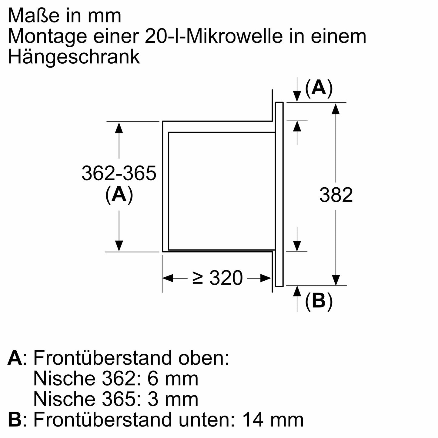 Bosch BFL623MB4 Serie 2 Einbau-Mikrowelle, 38 x 60 cm, 20 L, 800W, AutoPilot 7 Programme, QuickStart, LED-Display, hydrolytische Reinigung, Schwarzglas