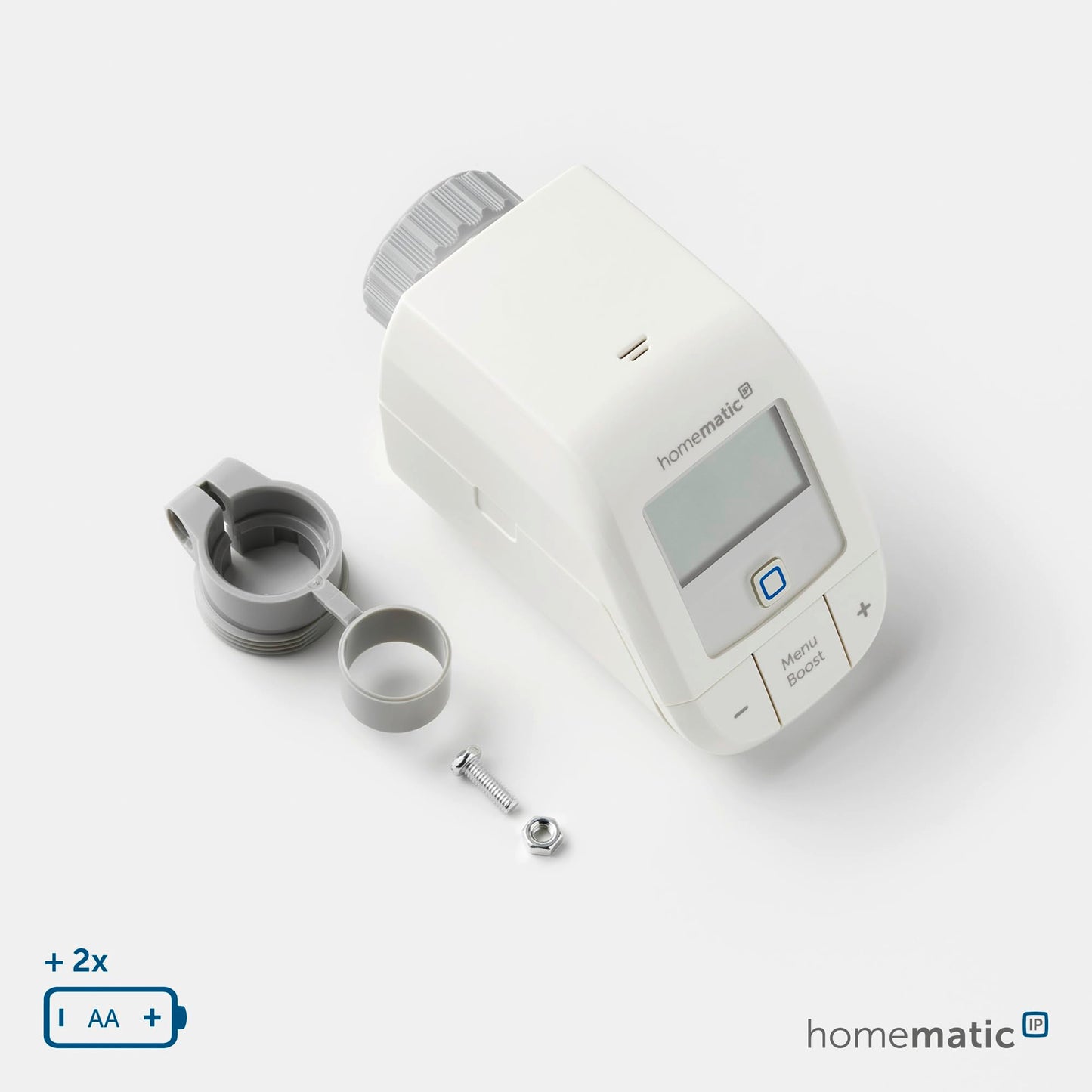 Homematic IP Heizkörperthermostat – Basic, Smart Home, digitaler Thermostat Heizung, Steuerung per App, Alexa, Google Home, einfache Installation, Energie sparen, 153412A3
