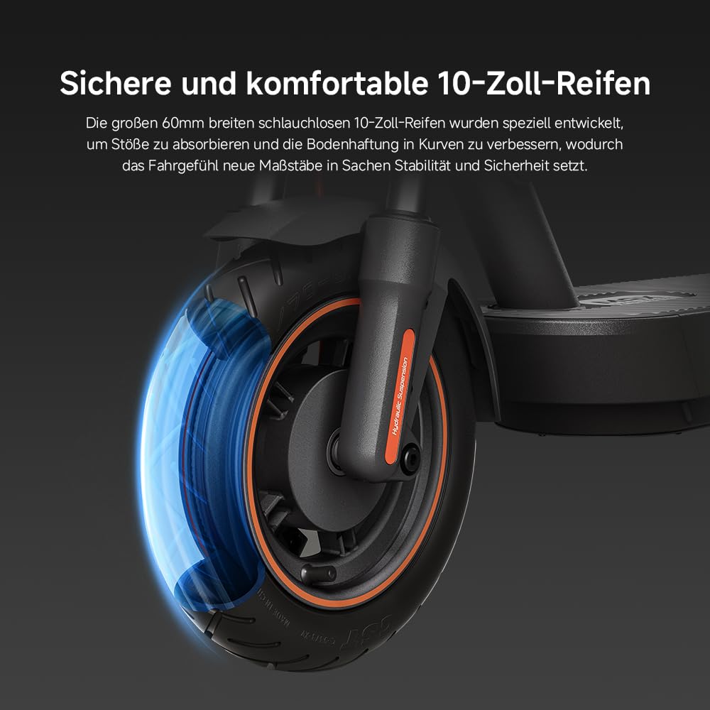 Xiaomi 5 Max E-Scooter mit Straßenzulassung (max. 20km/h, bis zu 60km Reichweite & 22% Steigung, Federung vorne & hinten, 10" Luftreifen, Blinker, Dual-Bremssystem, Traktionskontroll-System, App)