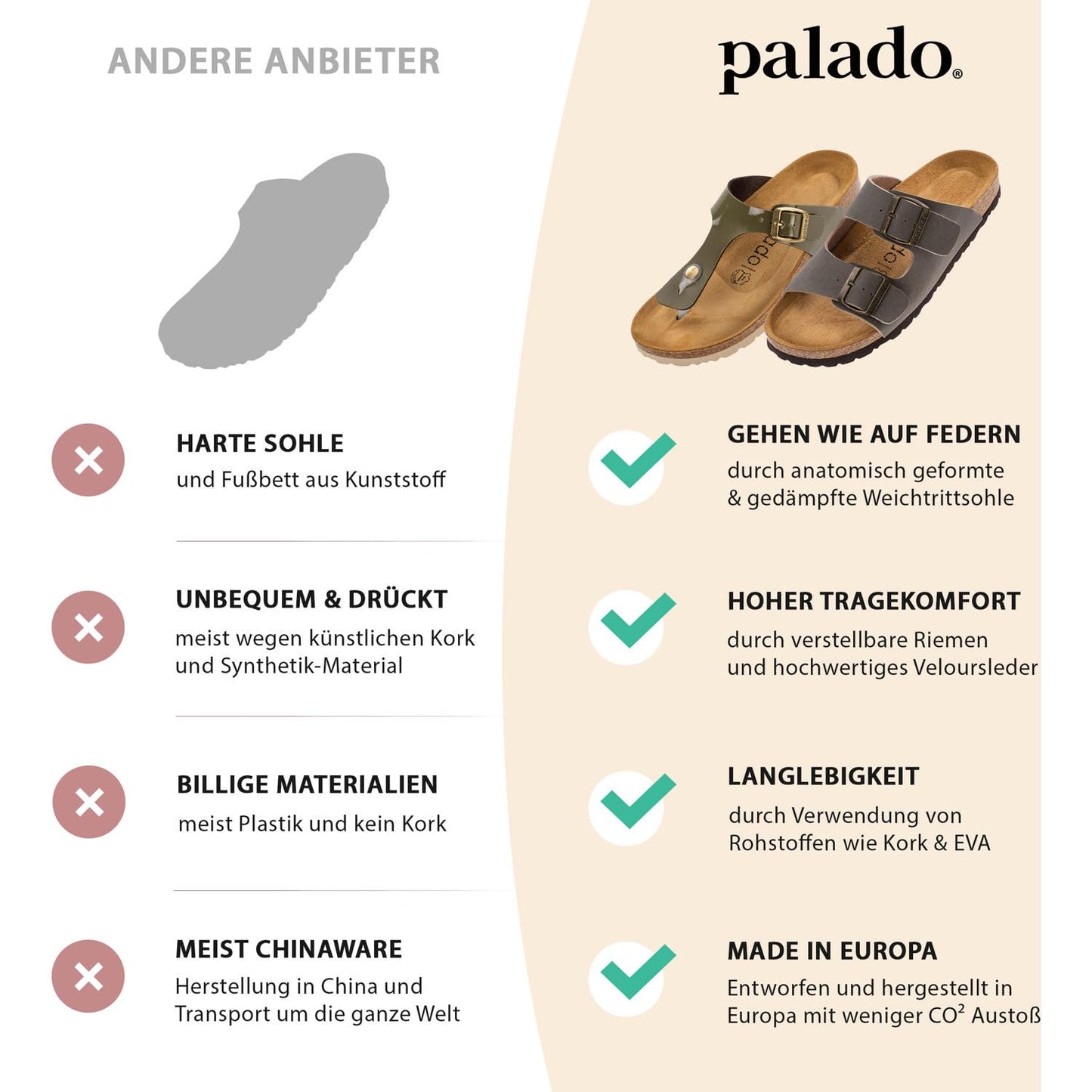 Palado Pantoletten Damen Malta EGS Lack – bequeme Sandalen Made in Spain - Hausschuhe mit dämpfendem Kork-Fußbett - modische Sommerschuhe Schwarz/Schwarz UK3,5 - EU36